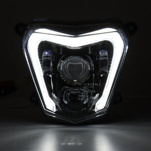 Pour <span class=keywords><strong>KTM</strong></span> <span class=keywords><strong>Duke</strong></span> <span class=keywords><strong>690</strong></span> 690R phares avant de moto Hi/Lo faisceau phare LED assemblage avec blanc DRL - Product Image 2