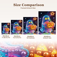 Fournitures d'artisanat, fabrication OEM ODM, livraison directe disponible, accents décoratifs d'Halloween, kit de peinture perlée fantôme d'Halloween à faire soi-même