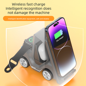Station de charge sans fil 3-en-1 TKT 15W en forme de chariot élévateur, <span class=keywords><strong>chargeur</strong></span> magnétique de bureau pour téléphone, écouteurs et montre connectée avec PD - Product Image 4