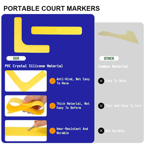 Conception populaire 4 marqueurs de sol en PVC en forme de L pour les produits de sport et de divertissement de Pickleball Court - Product Image 5