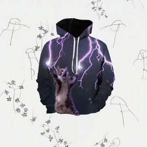 เสื้อพูลโอเวอร์ผ้าฟลีซลายการ์ตูนพิมพ์ดิจิทัลปักลาย  สำหรับฤดูหนาว  แบบ ODM  ใส่ได้ทั้งชายและหญิง  บุซับใน  ทรงโอเวอร์ไซส์  กันน้ำ  100% โพลีเอสเตอร์ - Product Image 3