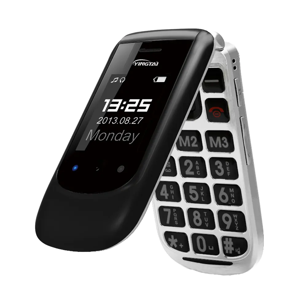 קלאסי גדול כפתור מקלדת 2.4 אינץ qwerty מקלדת flip gsm נייד טלפון סלולרי טלפונים עם sos עבור חירום