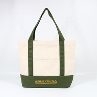 Sacs fourre-tout en coton personnalisés avec logo, couleur naturelle, tissu en toile noire, fermeture à glissière
