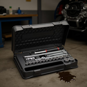 Juego de llaves de vaso de 605 3/8 pulgadas con trinquete y extensiones para reparación automotriz - Product Image 3