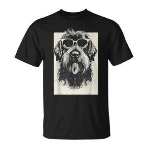 Camiseta con dibujo artístico de perro <span class=keywords><strong>ruso</strong></span> <span class=keywords><strong>Terrier</strong></span>, color <span class=keywords><strong>negro</strong></span>, unisex, talla M para adultos - Product Image 1