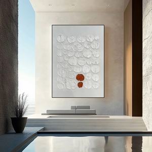 Pintura Moderna Blanca Estilo Wabi para Pared, Arte 3D en Lienzo, Arte Contemporáneo para Decoración del Hogar Moderno y Galería - Product Image 1