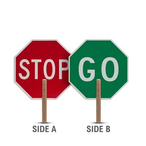 ป้ายจราจรพร้อมส่ง ป้ายหยุดชะลอการจราจร ป้ายหยุดแบบถือ ป้ายหยุดแบบไม้ - Product Image 2