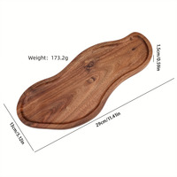 Creatieve massief houten acaciahouten pinda-vormige moderne minimalistische houten schaal theekopje houten dienblad voor fruit snacks serveerschaal