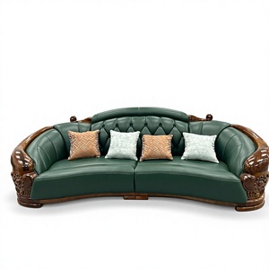 Juego de Sofás Seccionales de Cuero Genuino, Estilo Chesterfield Moderno y Lujoso para Sala de Estar, Hogar, Hotel o Restaurante - Product Image 1