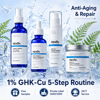 Ensemble de soins de la peau anti-âge multi-peptides GHK-Cu en marque propre, routine en 5 étapes, soin du visage, soin de la peau coréen