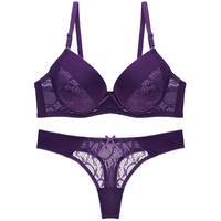 Conjuntos de ropa interior para mujer, Sujetador de encaje clásico de lujo y bragas para niñas, ropa interior y sujetador baratos 2019
