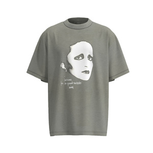 Alta calidad Summer Street Trendy Brand Tee Camiseta de manga corta con estampado de personajes abstractos para hombres-Venta al por mayor - Product Image 2