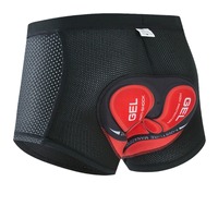 Short de cyclisme VTT rembourré en gel 5D antichoc, antidérapant, respirant, à séchage rapide, en maille rouge épaissie