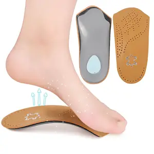 Piatto Del Piede Ortesi Sottopiedi di Cura di Piede Unisex 3/4 di Cuoio Lunghezza Sottopiede di Sostegno di Arco Metà Scarpa Pad Solette Ortopediche