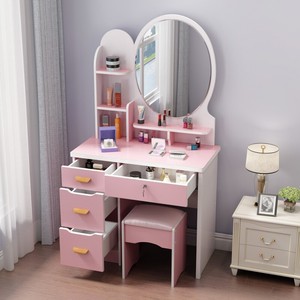 En gros, Coiffeuse simple blanche en mélamine avec miroir LED, <span class=keywords><strong>petite</strong></span>, pour femme <span class=keywords><strong>adulte</strong></span>, avec rangement pour salle de bain d'hôtel - Product Image 5