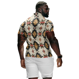 Fashion Tribe Printed Sports Polo Shirt Personalized Design of Custom Men's T-shirts Summer Short-sleeved Sport Polo