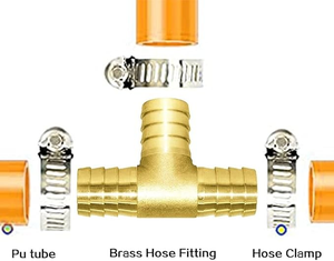 Conector en T de latón forjado Boeray con orificios de montaje de 1/4 y 1/2 para piezas de semirremolques - Product Image 3