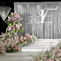 Rideau de rideaux métalliques brillants Muwei pour la décoration de fond de scène de mariage, de fête ou d'événement