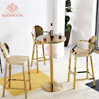 Tabouret de bar haut de gamme à prix d'usine, pieds en acier inoxydable, luxe moderne, doré, pour hôtel, usage commercial, durable, résistant à l'eau