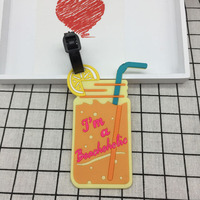 Nouvelles étiquettes de bagage en PVC souple motif dessin animé, designs gâteau, glace, avion, carte d'embarquement, pendentifs de sac personnalisés