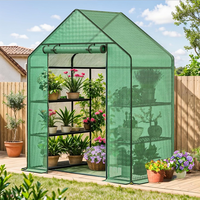 Mini serre de jardin portable et étanche avec porte enroulable, 3 niveaux, 6 étagères, pour intérieur, extérieur et véranda