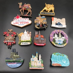 Washington, États-Unis, Château <span class=keywords><strong>de</strong></span> Neuschwanstein, Allemagne, <span class=keywords><strong>France</strong></span>, Italie, Syrie, Horloge à coucou, Autocollants magnétiques en résine pour réfrigérateur - Product Image 1