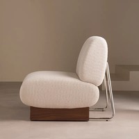 Leichter Luxus im chinesischen Retro-Stil: Lässiger, künstlerischer Designer-Einzelsessel im nordischen minimalistischen Designer-Stil als Loungesessel