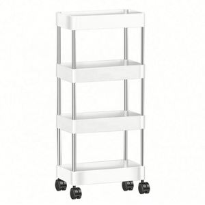 <b>Folding</b> 3 Tier Mobile Storage Utility <b>Cart</b> Nordic <b>Folding</b> Storage Rack the Easy Load Home Metal Utility Kitchen Storage Trolley - Product Image 3