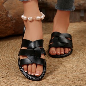 Nuovi Arrivi: Sandali Piatti Intrecciati con Nodo, Ciabatte Estive da Spiaggia con Punta Aperta per Donna - Product Image 5