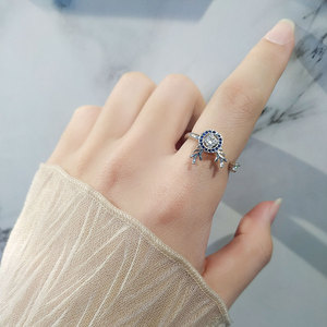 Anillo de Cobre Bañado en Oro con Diseño de Ciervo y Zirconia Pavé, Ajustable y Giratorio, para Alivio de la Ansiedad y la Impaciencia, Tendencia 2026, Joyería para Mujer - Product Image 3