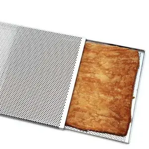 Factory Customize Aluminum Perforated Puff Pastry Mille Fueille Napoleons Baking Tray Sheet Pans