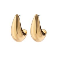 925 Sterling Silver Chunky Gold Hoop Boucles d'oreilles Dupes Waterdrop Creux Ouvert Hoops Teardrop Chunky Hoop Boucles d'oreilles Fine Jewelry