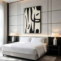Tableau relief 3D sculpté main, déco murale minimaliste lignes concaves convexes pour salon hall d’hôtel