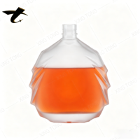 Bouteilles de vin en verre décoratif givré transparent personnalisables avec couvercles sérigraphiés, 700 ml et 500 ml