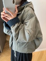 Jaket Bulu Angsa Wanita Model XY-Customized dengan Lapisan Fleece Tebal, Mantel Berkerah Lebar yang Hangat, Jaket Bulu Angsa Pendek