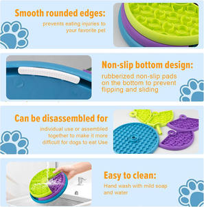 可旋转拼图慢速喂食器狗碗橡胶防滑互动游戏狗可拆卸舔垫 - Product Image 4
