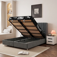 Lit de rangement modulaire King Size en bois massif de conception européenne, disponible en 5 couleurs, mobilier de chambre à coucher, Cama