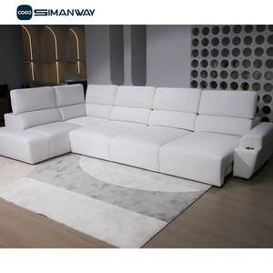 Divano Componibile Angolare a L Reclinabile Elettrico Estensibile in Tessuto Bianco Moderno di Fabbrica OEM per Villa - Product Image 3