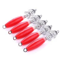 Pengiriman Cepat 100mm 15.5G Umpan Cumi-cumi Logam & Plastik Berkualitas Tinggi Bercahaya 5pcs/kantong Umpan Keras Buatan untuk Sungai & Danau