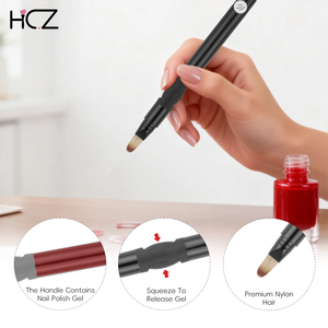 เฮชุนซี ปากกามาร์คเกอร์เพ้นท์เล็บแบบน้ำ ควบคุมการระบายสีได้ พร้อมหัวแปรงในตัว 2 in 1 - Product Image 4