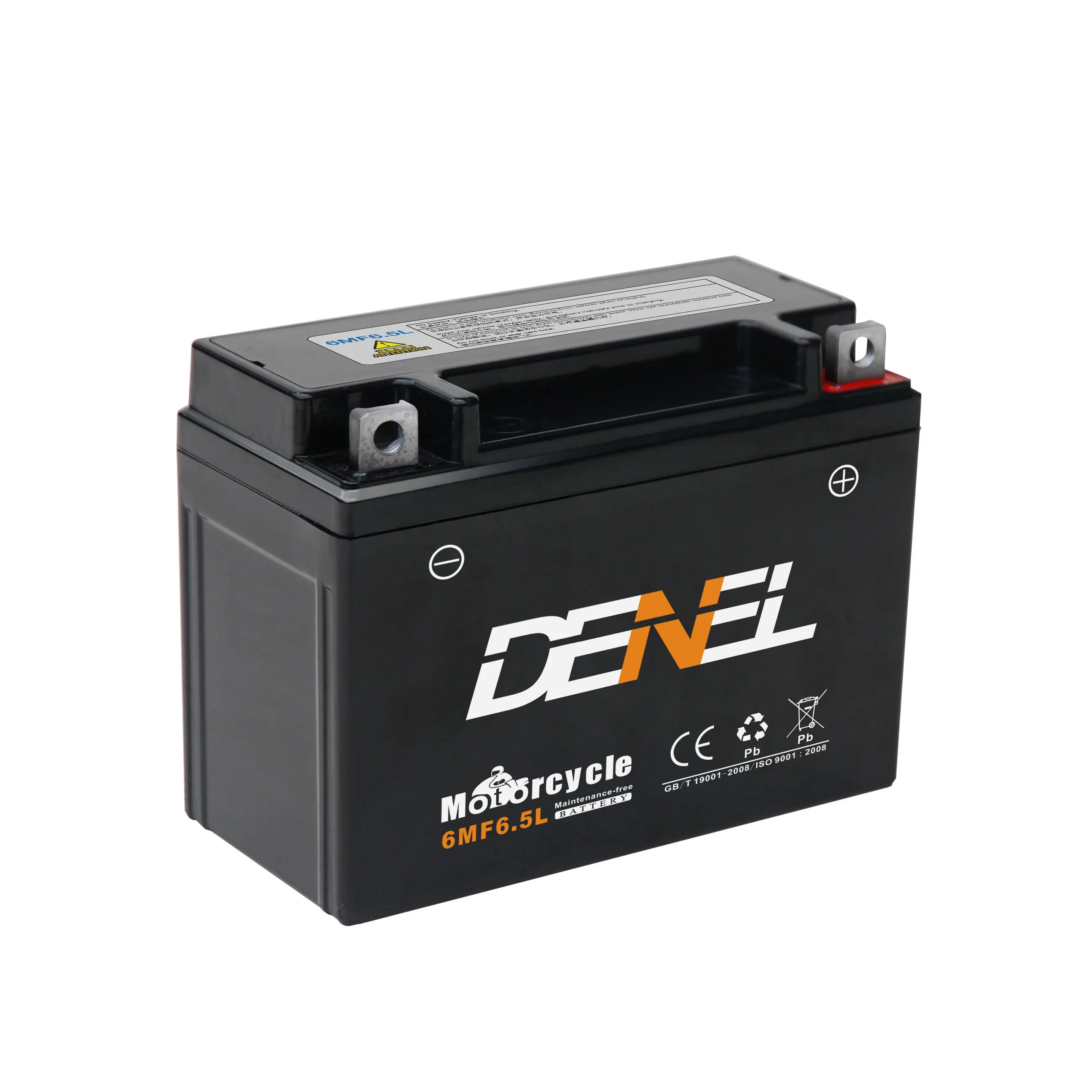 DENEL सस्ते कीमत smf मोटरसाइकिल बैटरी के लिए बेहतर 12v6.5ah 6MF6.5L SMF बैटरी नेतृत्व एसिड बैटरी