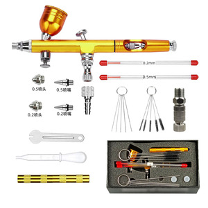 Aérographe à alimentation par gravité, double action, vitesse réglable, buse de 0,2 à 0,5 mm, ensemble d'outils de peinture pour modèles artistiques - Product Image 3