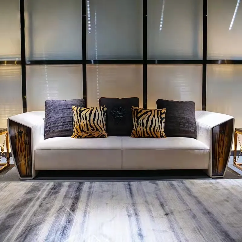 Wild Italian modern art Nubuck Leather sofa set furniture living room luxury sofa design 3 seater