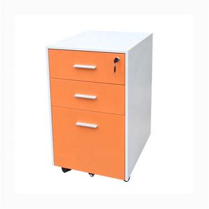 خزانة معدنية متحركة بثلاثة أدراج، طاولة جانبية متحركة، وحدة تخزين مكتبية متنقلة مع حامل أقلام، خزانة ملفات متحركة - Product Image 5