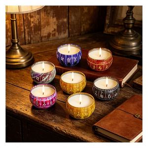 Novelty Cute Candle Jar Packaging With <b>White</b> Lid for Custom Soy Wax Scented Gifts Boutique Shelf Presentation <b>Display</b> - Product Image 5