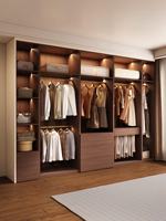 Système de dressing modulaire en L moderne avec aménagement personnalisable et tiroirs intégrés pour chambre parentale