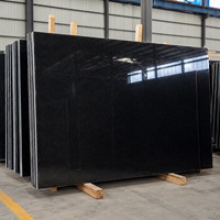 Dalles de granit noir pur sur mesure OEM et ODM pour revêtements de sol, plans de travail de cuisine, comptoirs, dessus de table, décoration intérieure