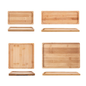 Bamboo Serving <b>Tray</b> Rectangular Natural Wood <b>Tea</b> <b>Tray</b> For Home Hotel Use - Product Image 1