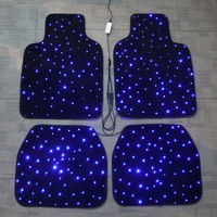 Tapis de sol de voiture en fibre optique LED étanche RGBW, kit de tapis lumineux scintillant 12V avec télécommande APP pour voiture universelle