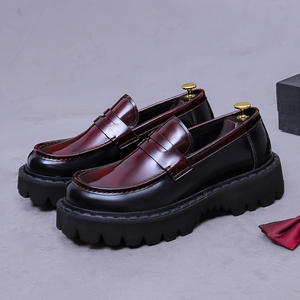 Zapatos Oxford Formales de Negocios para Hombre, de Cuero Genuino, con Cordones, Suela Cuadrada Gruesa, Aumentan la Altura, Antideslizantes, Modelo 2025 - Product Image 5